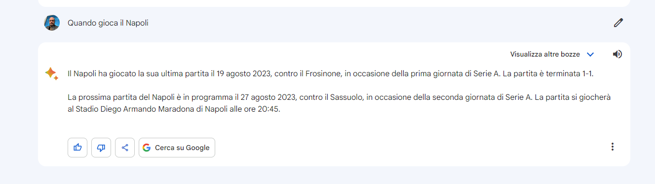 risultato napoli frosinone intelligenza artificiale