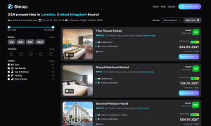 sleap booking engine web 3 blockchain